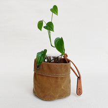 Load image into Gallery viewer, Waxed Canvas Hanging Planter #104