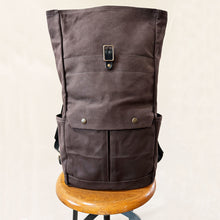 Load image into Gallery viewer, Canvas Roll Top Backpack