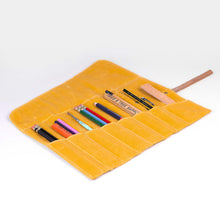 Load image into Gallery viewer, Waxed Canvas Pencil Roll Up