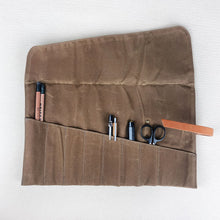 Load image into Gallery viewer, Waxed Canvas Pencil Roll Up