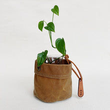 Load image into Gallery viewer, Waxed Canvas Hanging Planter #104
