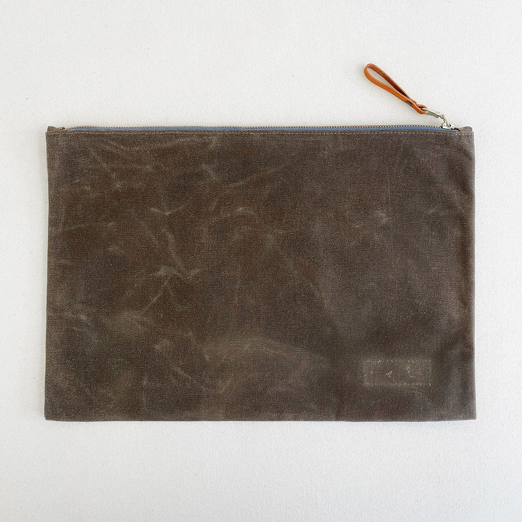 Large Waxed Canvas Zip Folio #111