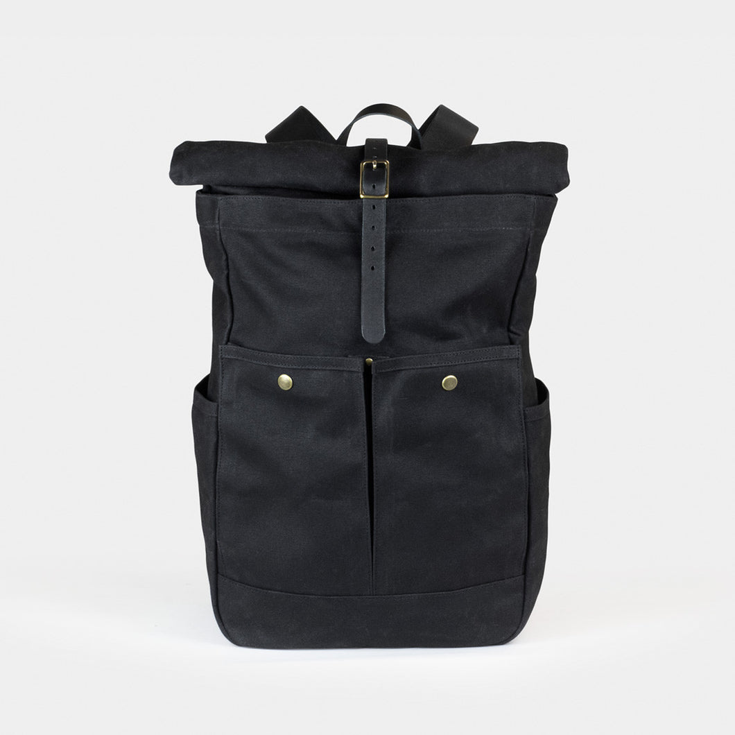 Waxed Canvas Roll Top backpack