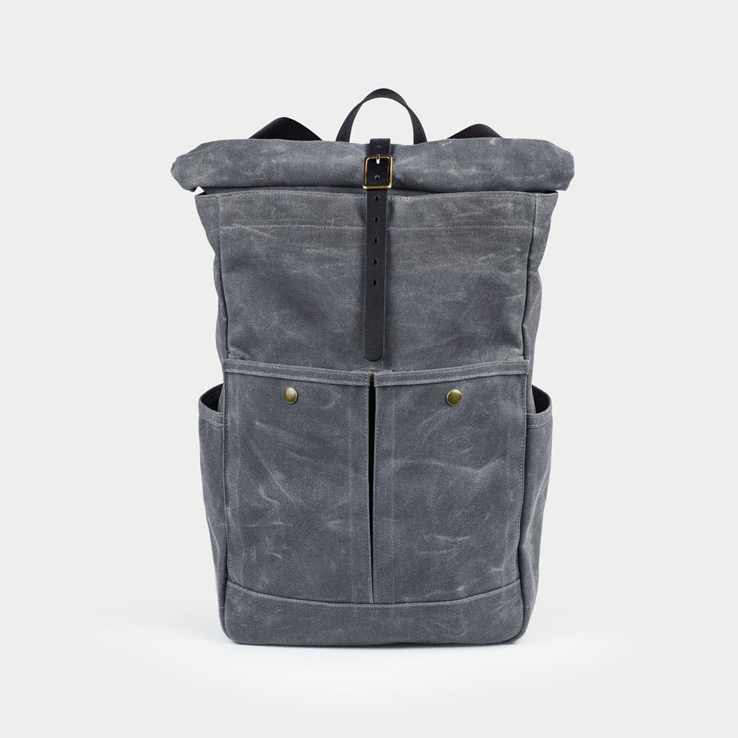 Waxed Canvas Roll Top Backpack