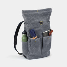 Load image into Gallery viewer, Waxed Canvas Roll Top Backpack
