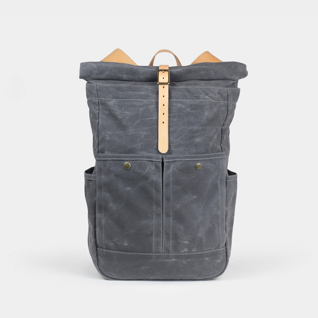 Waxed Canvas Roll Top Backpack