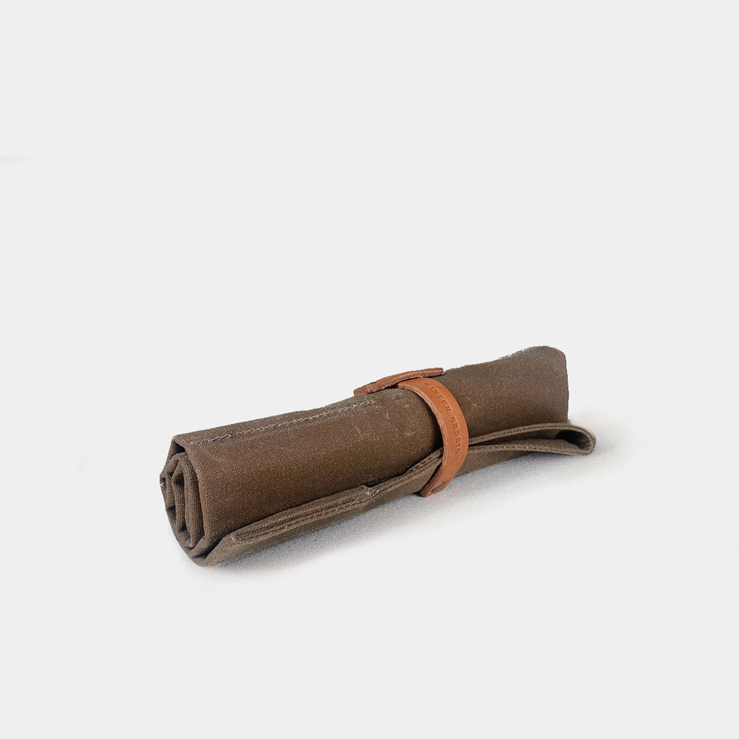 Waxed Canvas Pencil Roll Up